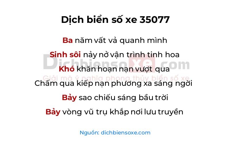Dịch thơ biển số 35077
