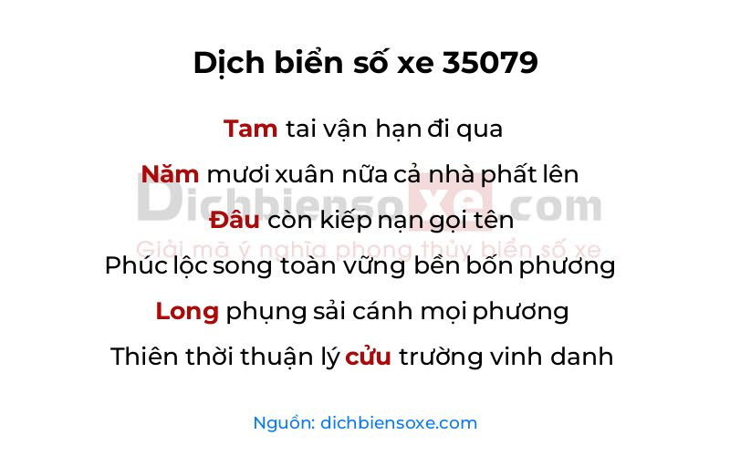 Dịch thơ biển số 35079