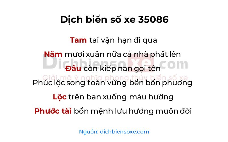 Dịch thơ biển số 35086