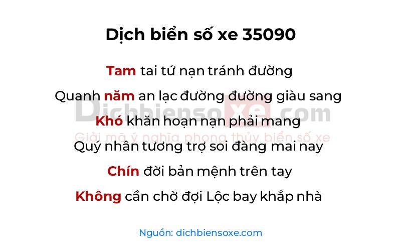 Dịch thơ biển số 35090