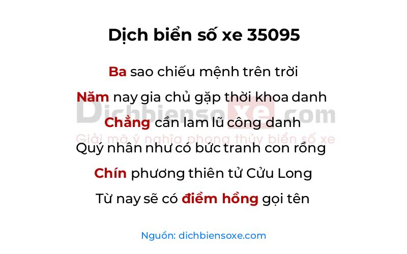 Dịch thơ biển số 35095