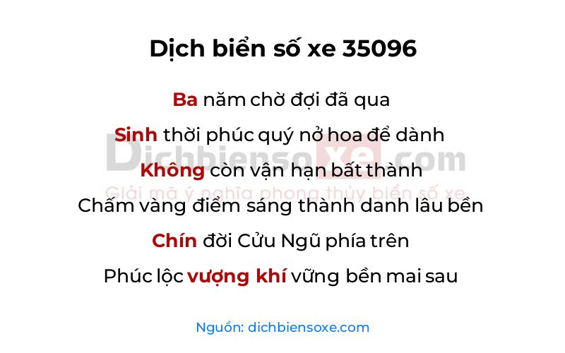 Dịch thơ biển số 35096