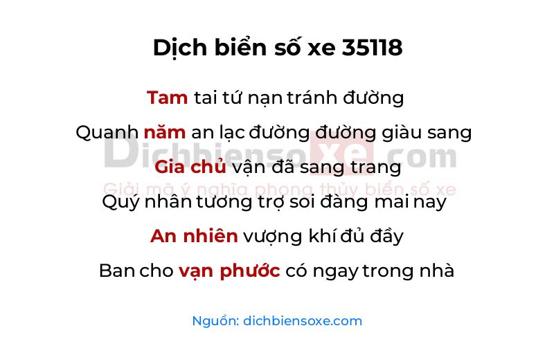 Dịch thơ biển số 35118