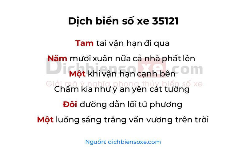 Dịch thơ biển số 35121