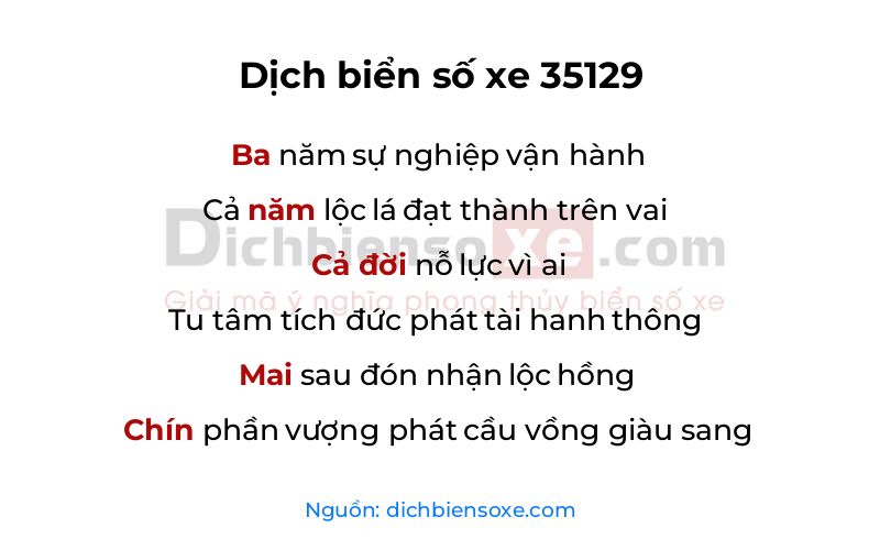 Dịch thơ biển số 35129