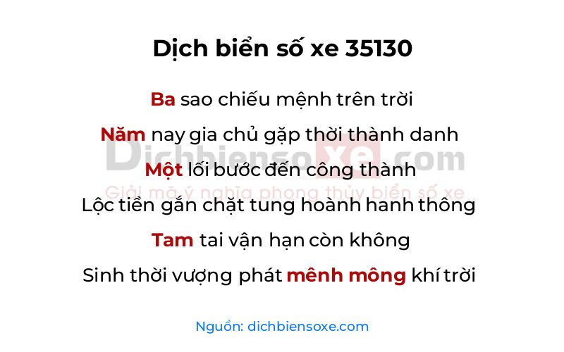 Dịch thơ biển số 35130