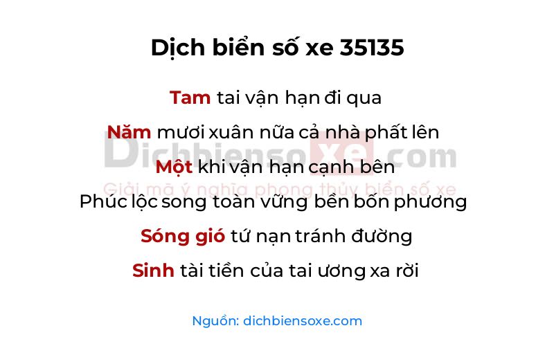 Dịch thơ biển số 35135