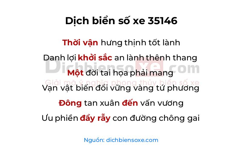Dịch thơ biển số 35146