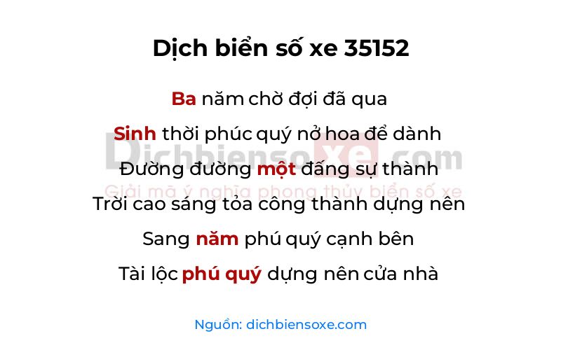 Dịch thơ biển số 35152