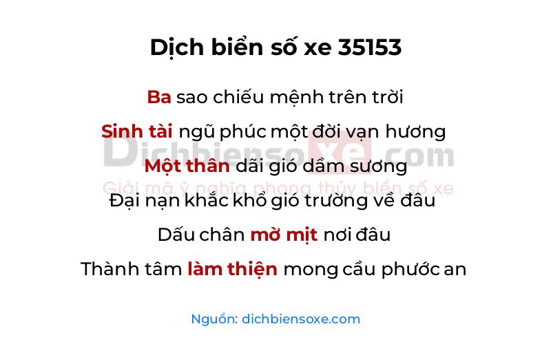 Dịch thơ biển số 35153