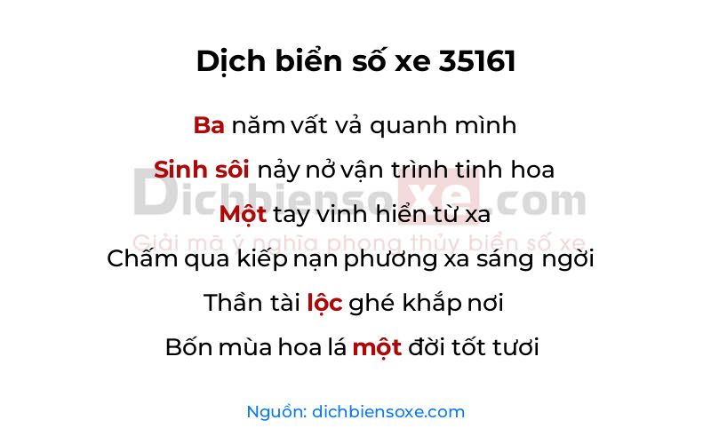 Dịch thơ biển số 35161