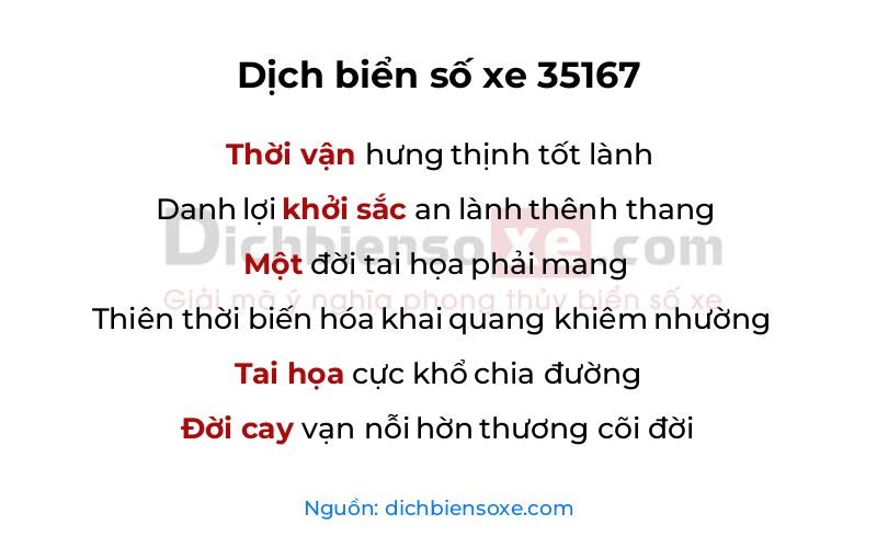 Dịch thơ biển số 35167