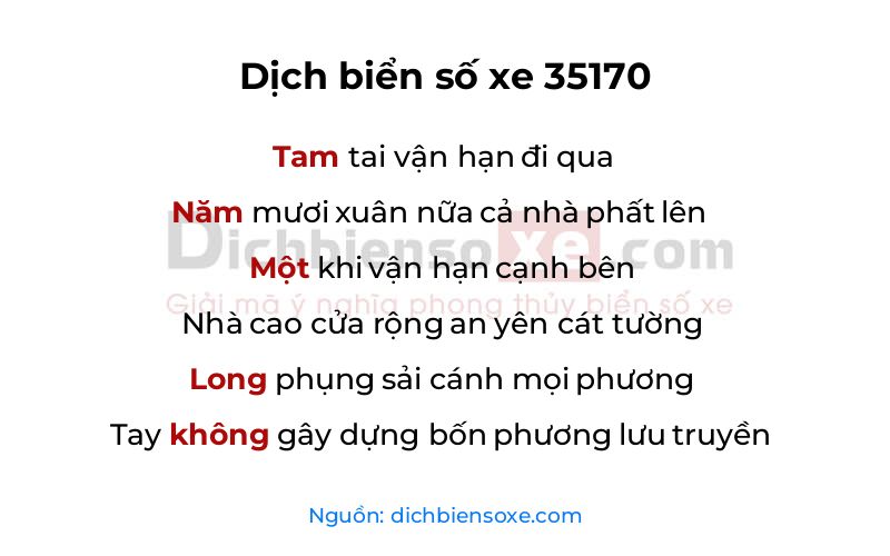 Dịch thơ biển số 35170