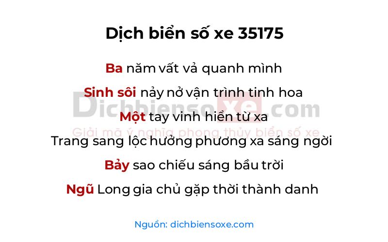 Dịch thơ biển số 35175