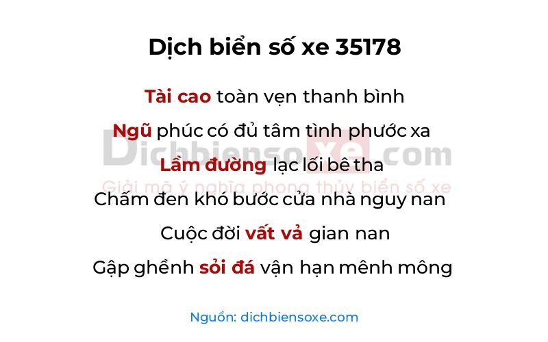 Dịch thơ biển số 35178