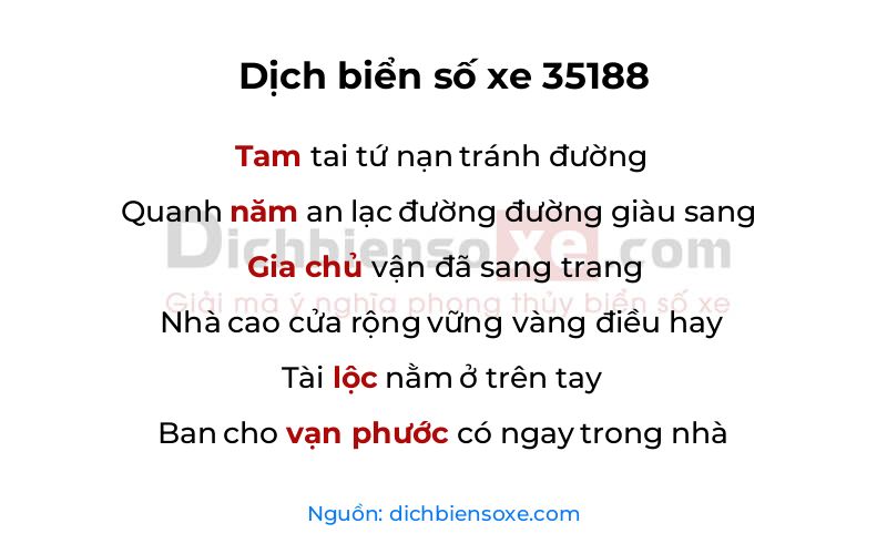 Dịch thơ biển số 35188