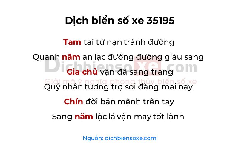 Dịch thơ biển số 35195
