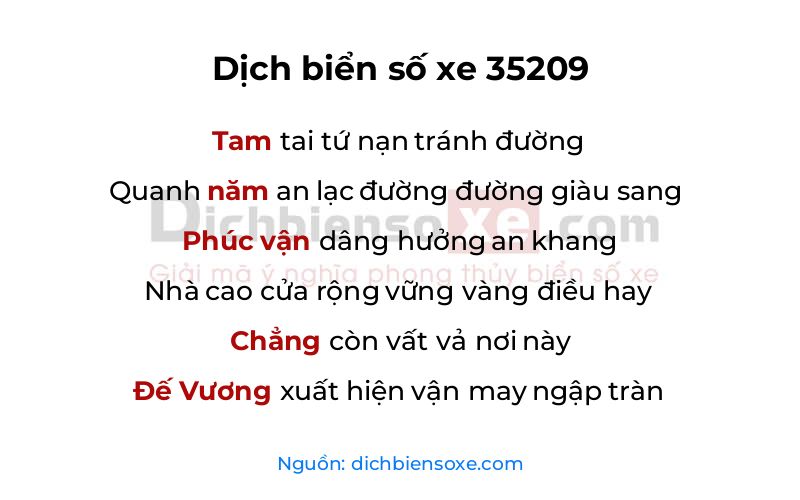 Dịch thơ biển số 35209