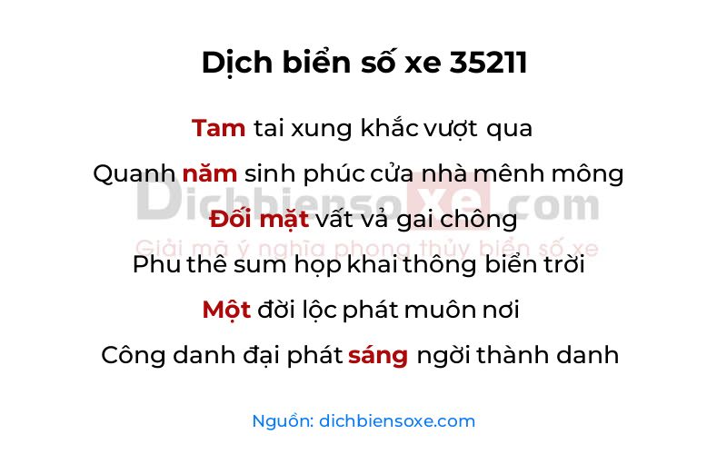 Dịch thơ biển số 35211