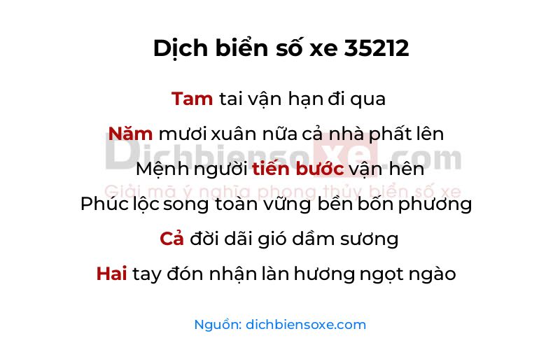 Dịch thơ biển số 35212