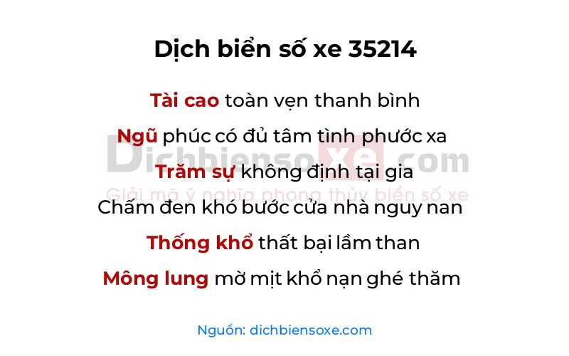 Dịch thơ biển số 35214