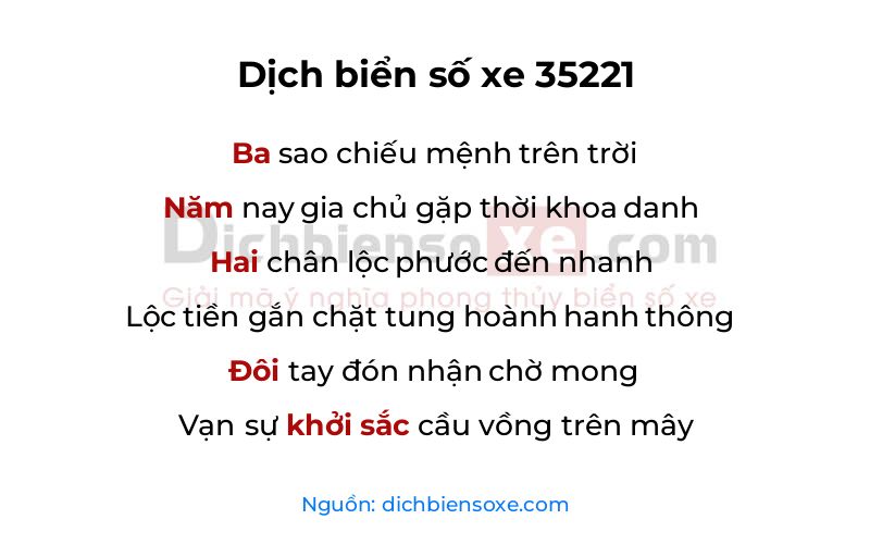 Dịch thơ biển số 35221