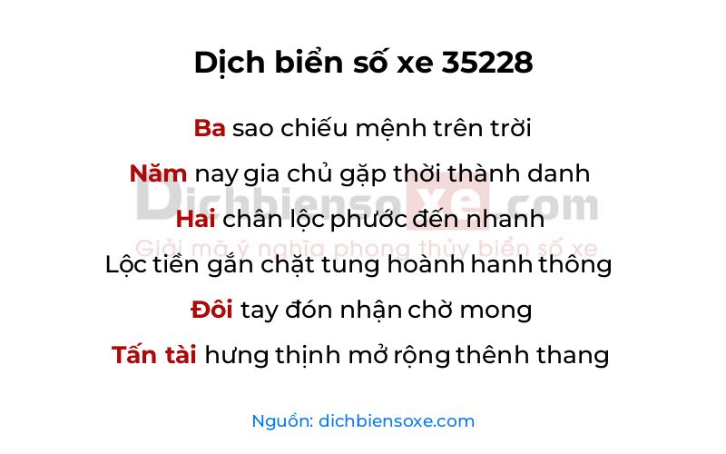 Dịch thơ biển số 35228