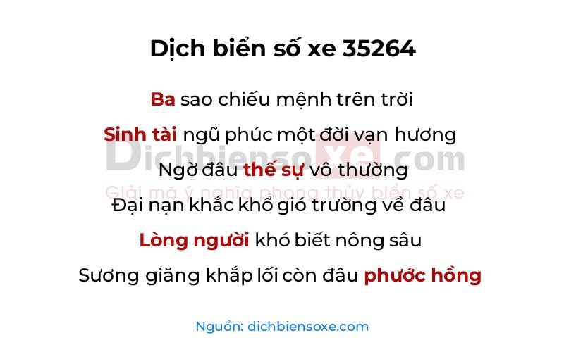 Dịch thơ biển số 35264