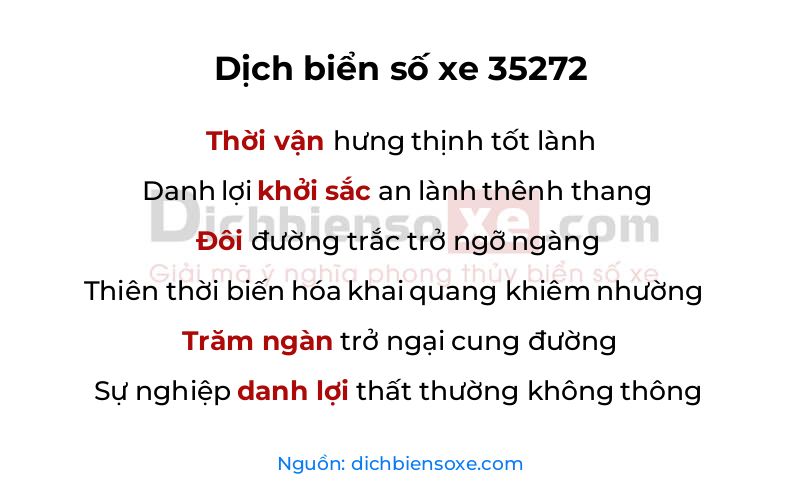 Dịch thơ biển số 35272