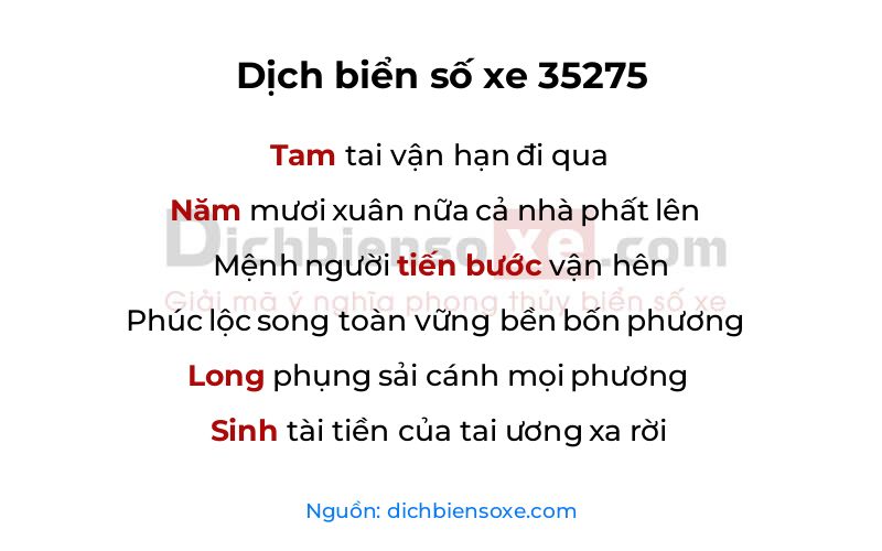 Dịch thơ biển số 35275