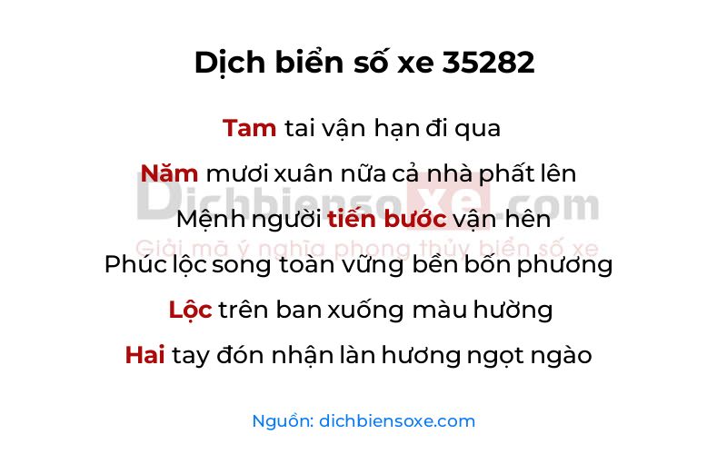 Dịch thơ biển số 35282