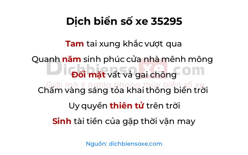 Dịch thơ biển số 35295