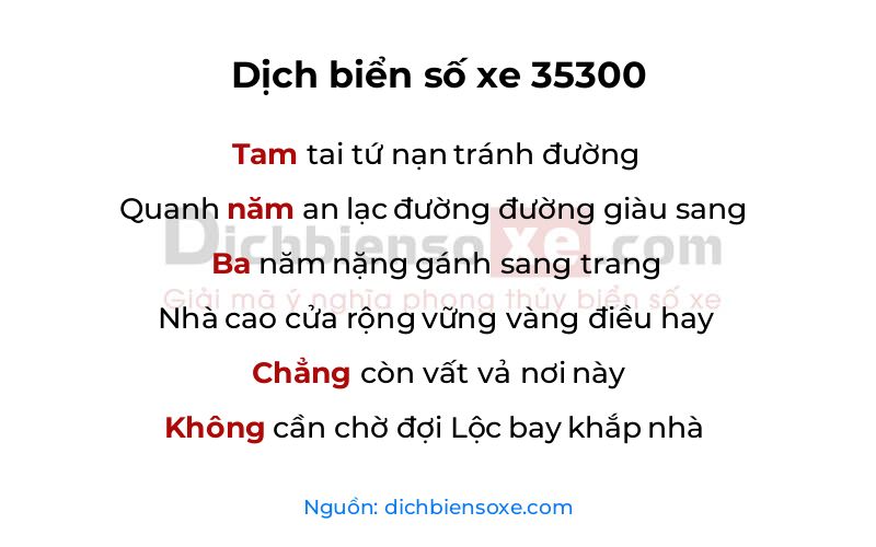 Dịch thơ biển số 35300