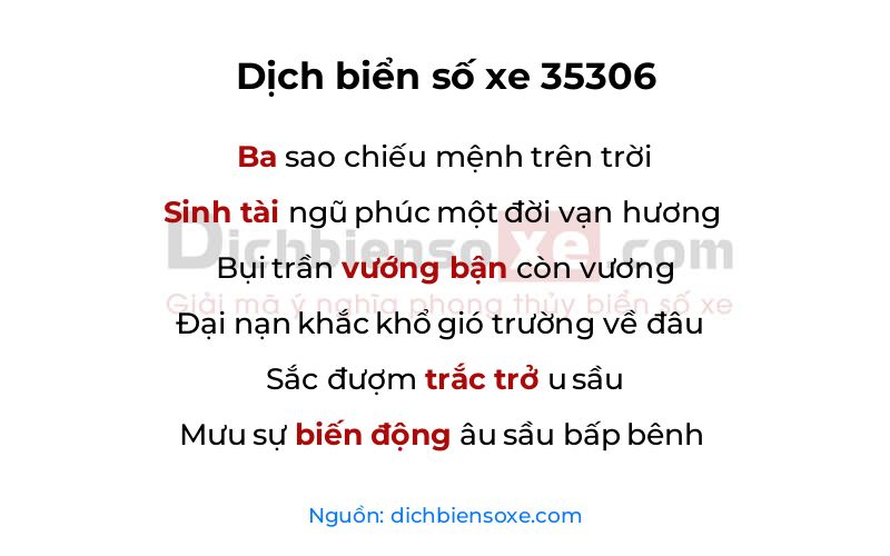 Dịch thơ biển số 35306