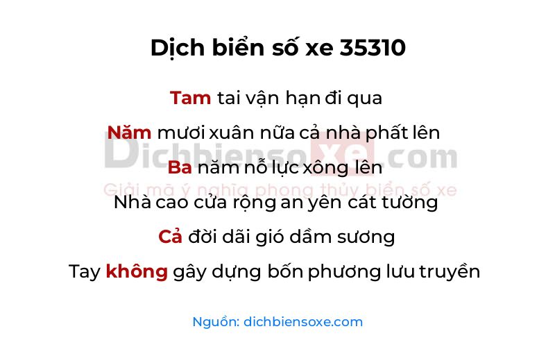 Dịch thơ biển số 35310