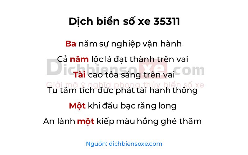 Dịch thơ biển số 35311