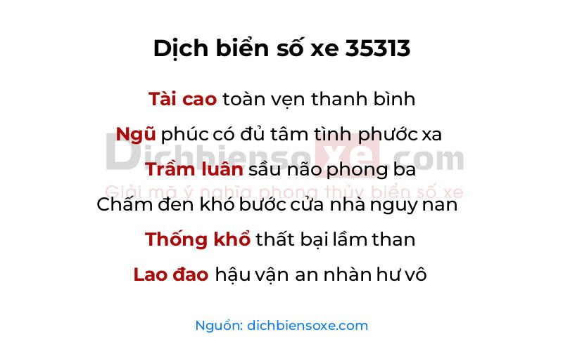 Dịch thơ biển số 35313