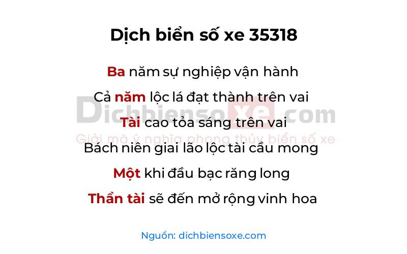 Dịch thơ biển số 35318