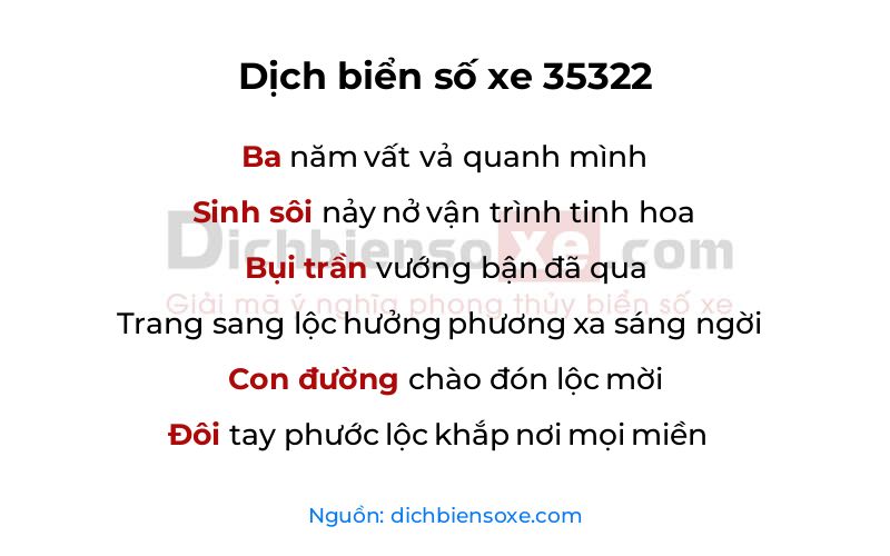 Dịch thơ biển số 35322