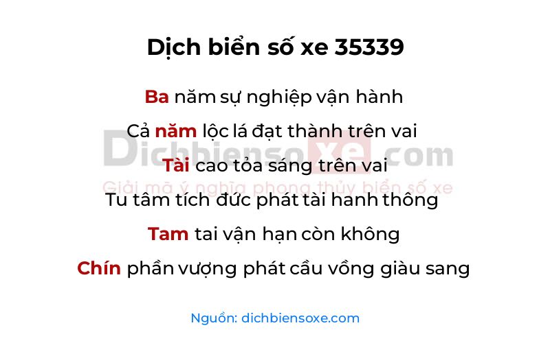 Dịch thơ biển số 35339