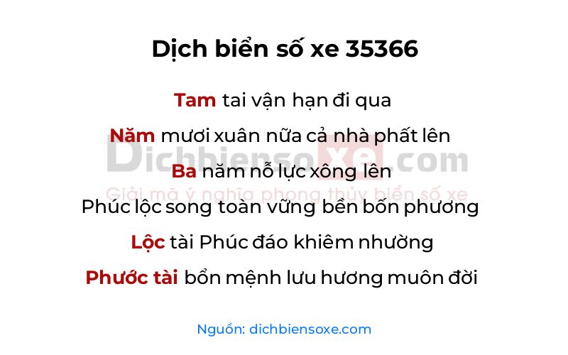 Dịch thơ biển số 35366