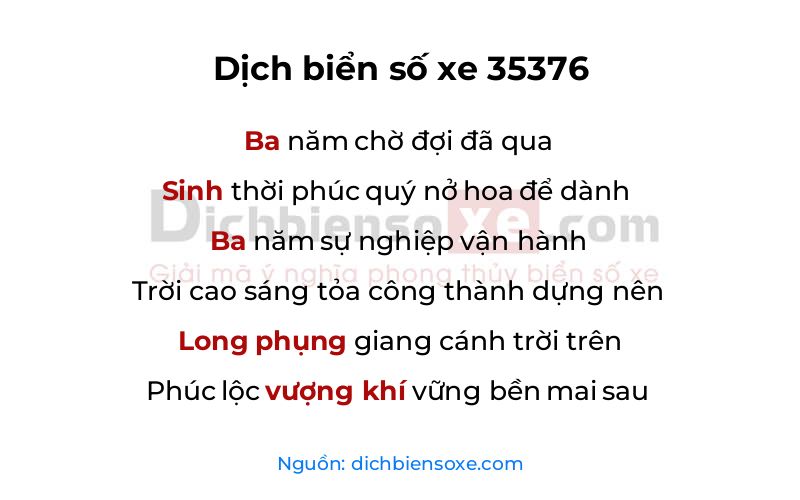 Dịch thơ biển số 35376