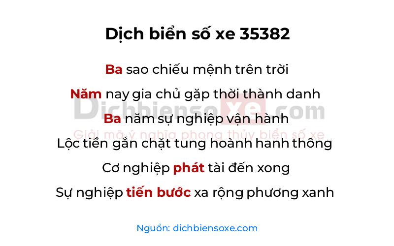Dịch thơ biển số 35382