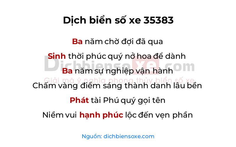 Dịch thơ biển số 35383