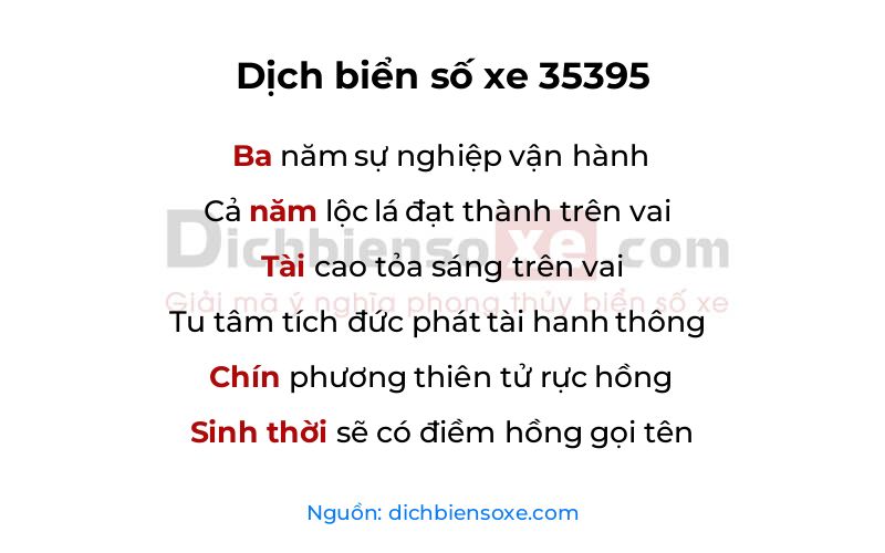 Dịch thơ biển số 35395