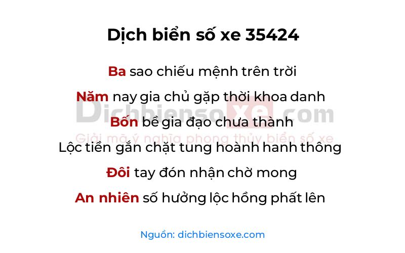 Dịch thơ biển số 35424