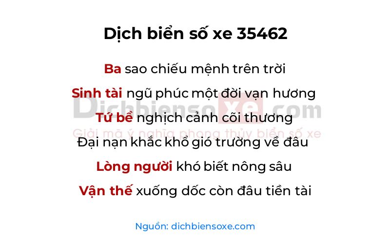 Dịch thơ biển số 35462