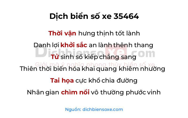 Dịch thơ biển số 35464