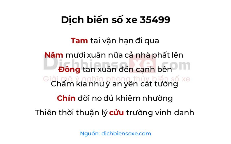 Dịch thơ biển số 35499