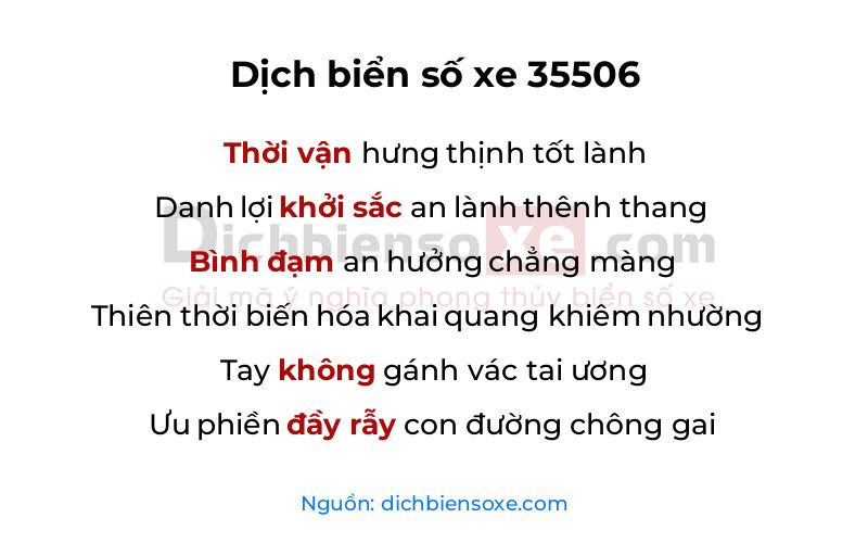 Dịch thơ biển số 35506